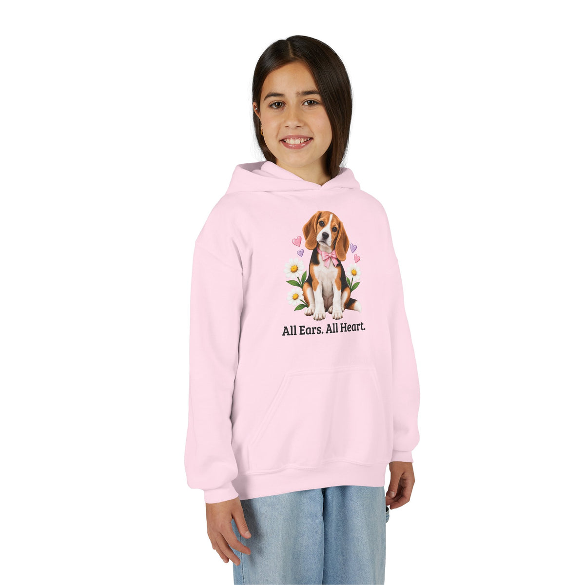 Daisy Darling Beagle — Girls’ Cozy Fleece Hoodie | Beagle People