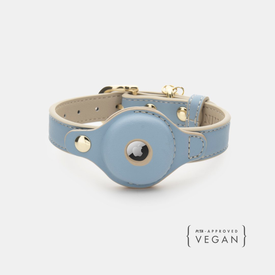 AirTag-Compatible Dog Tracking Collar – Vegan Leather