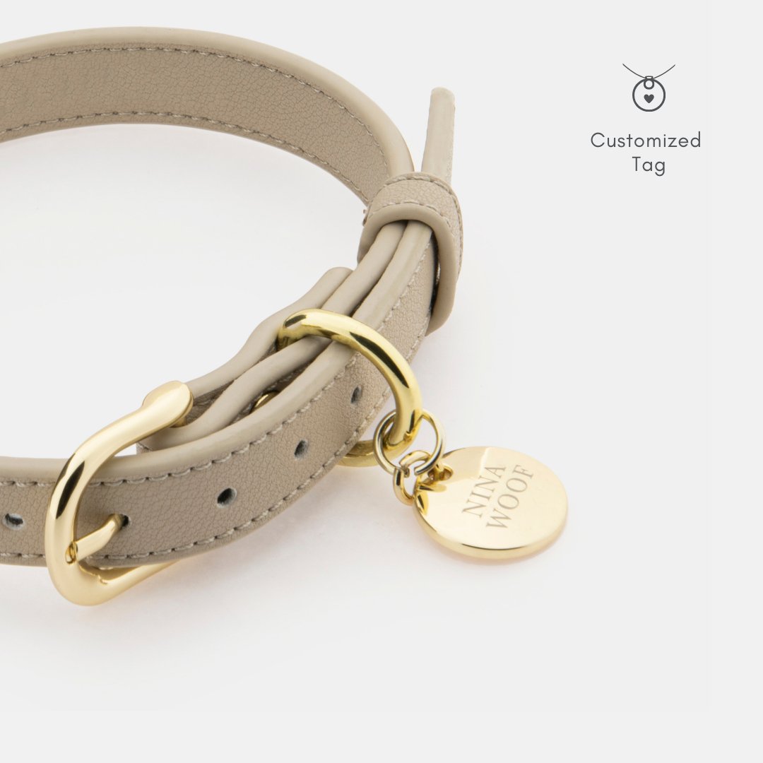 AirTag-Compatible Dog Tracking Collar – Vegan Leather