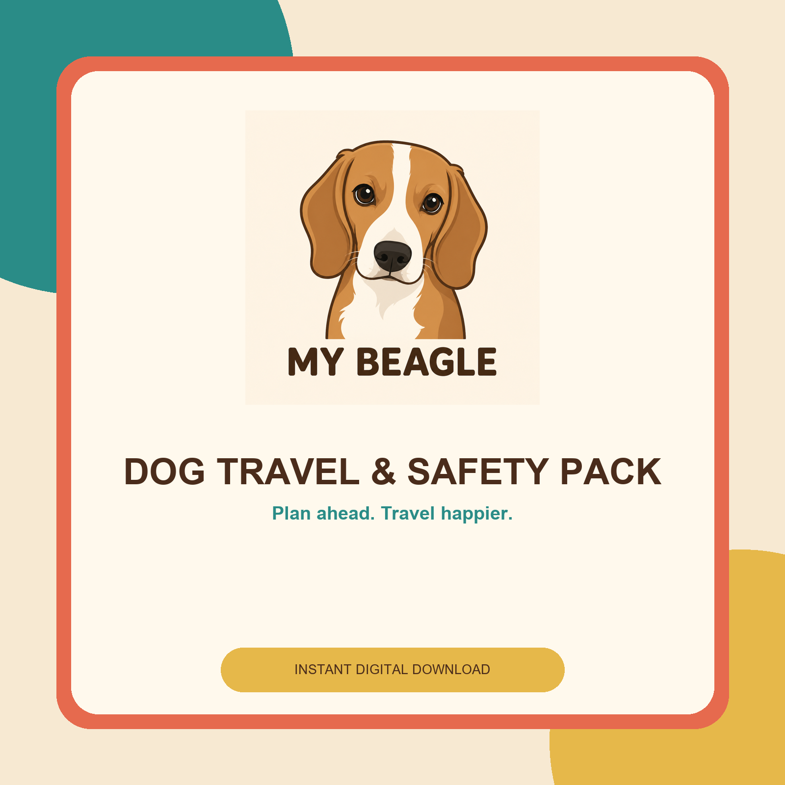 Dog Travel & Safety Pack - Printable PDF