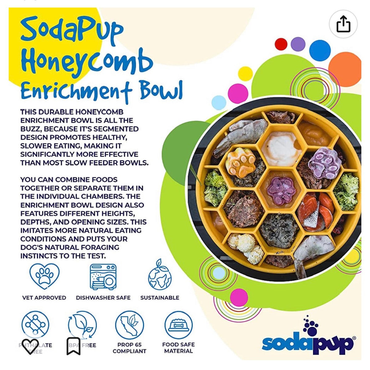 Honeycomb Slow-Feeder Enrichment Bowl for Beagles